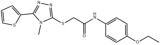 N-(4-ethoxyphenyl)-2-[(4-methyl-5-thiophen-2-yl-1,2,4-triazol-3-yl)sulfanyl]acetamide Structural