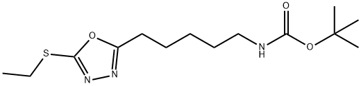 tert-butyl N-[5-(5-ethylsulfanyl-1,3,4-oxadiazol-2-yl)pentyl]carbamate Structural