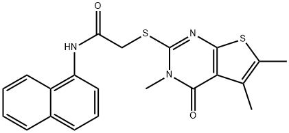 N-naphthalen-1-yl-2-(3,5,6-trimethyl-4-oxothieno[2,3-d]pyrimidin-2-yl)sulfanylacetamide Structural