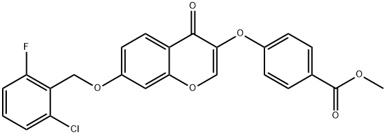 methyl 4-[7-[(2-chloro-6-fluorophenyl)methoxy]-4-oxochromen-3-yl]oxybenzoate Structural