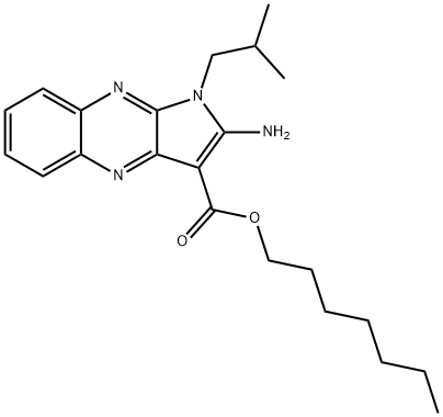 heptyl 2-amino-1-(2-methylpropyl)pyrrolo[3,2-b]quinoxaline-3-carboxylate Structural