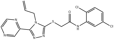 N-(2,5-dichlorophenyl)-2-[(4-prop-2-enyl-5-pyrazin-2-yl-1,2,4-triazol-3-yl)sulfanyl]acetamide Structural