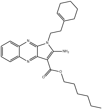 hexyl 2-amino-1-[2-(cyclohexen-1-yl)ethyl]pyrrolo[3,2-b]quinoxaline-3-carboxylate Structural