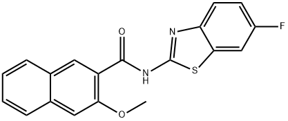 N-(6-fluoro-1,3-benzothiazol-2-yl)-3-methoxynaphthalene-2-carboxamide Structural