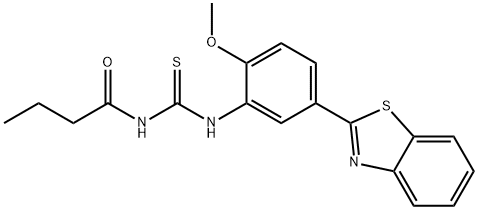 N-[[5-(1,3-benzothiazol-2-yl)-2-methoxyphenyl]carbamothioyl]butanamide Structural