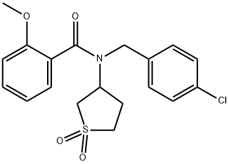 N-[(4-chlorophenyl)methyl]-N-(1,1-dioxothiolan-3-yl)-2-methoxybenzamide Structural