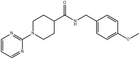 N-[(4-methoxyphenyl)methyl]-1-pyrimidin-2-ylpiperidine-4-carboxamide Structural
