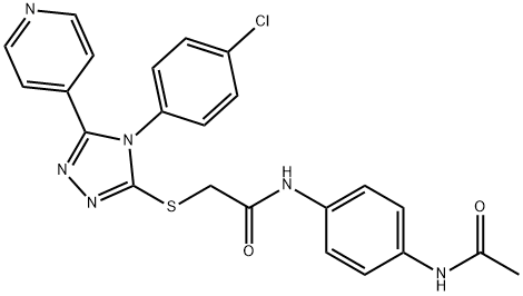N-(4-acetamidophenyl)-2-[[4-(4-chlorophenyl)-5-pyridin-4-yl-1,2,4-triazol-3-yl]sulfanyl]acetamide Structural