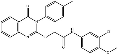 N-(3-chloro-4-methoxyphenyl)-2-[3-(4-methylphenyl)-4-oxoquinazolin-2-yl]sulfanylacetamide Structural