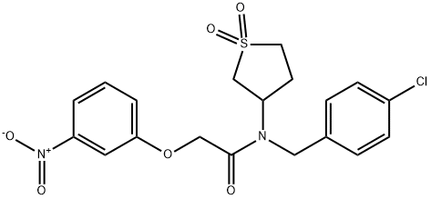 N-[(4-chlorophenyl)methyl]-N-(1,1-dioxothiolan-3-yl)-2-(3-nitrophenoxy)acetamide Structural