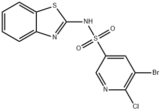N-(1,3-benzothiazol-2-yl)-5-bromo-6-chloropyridine-3-sulfonamide Structural