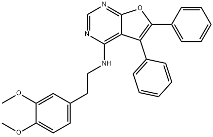 N-[2-(3,4-dimethoxyphenyl)ethyl]-5,6-diphenylfuro[2,3-d]pyrimidin-4-amine Structural