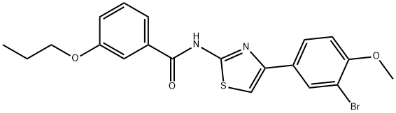 N-[4-(3-bromo-4-methoxyphenyl)-1,3-thiazol-2-yl]-3-propoxybenzamide Structural