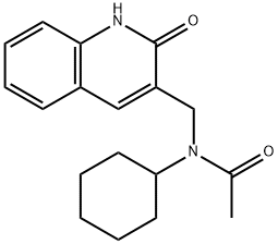 N-cyclohexyl-N-[(2-oxo-1H-quinolin-3-yl)methyl]acetamide Structural