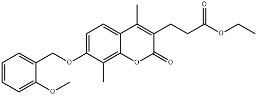 ethyl 3-[7-[(2-methoxyphenyl)methoxy]-4,8-dimethyl-2-oxochromen-3-yl]propanoate Structural