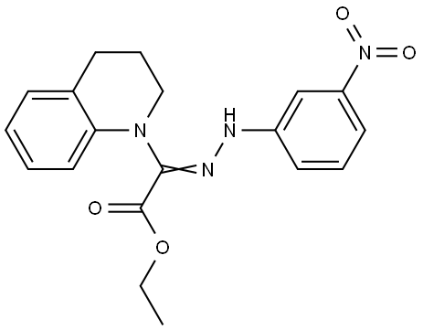 ethyl (2Z)-2-(3,4-dihydro-2H-quinolin-1-yl)-2-[(3-nitrophenyl)hydrazinylidene]acetate Structural