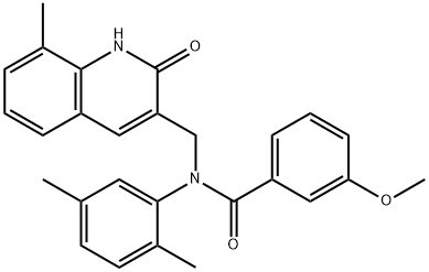 N-(2,5-dimethylphenyl)-3-methoxy-N-[(8-methyl-2-oxo-1H-quinolin-3-yl)methyl]benzamide Structural