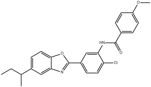 N-[5-(5-butan-2-yl-1,3-benzoxazol-2-yl)-2-chlorophenyl]-4-methoxybenzamide Structural