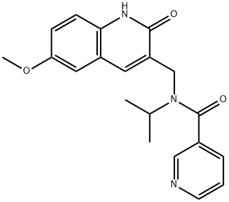 N-[(6-methoxy-2-oxo-1H-quinolin-3-yl)methyl]-N-propan-2-ylpyridine-3-carboxamide Structural