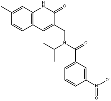 N-[(7-methyl-2-oxo-1H-quinolin-3-yl)methyl]-3-nitro-N-propan-2-ylbenzamide Structural