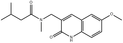 N-[(6-methoxy-2-oxo-1H-quinolin-3-yl)methyl]-N,3-dimethylbutanamide Structural
