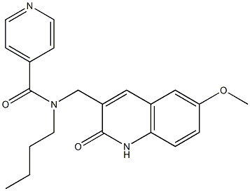N-butyl-N-[(6-methoxy-2-oxo-1H-quinolin-3-yl)methyl]pyridine-4-carboxamide Structural