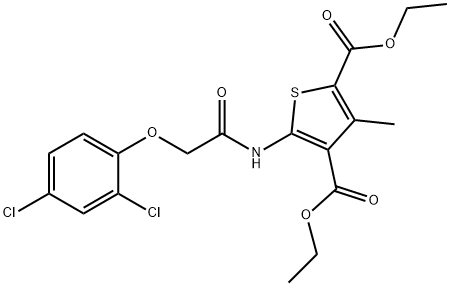 diethyl 5-[[2-(2,4-dichlorophenoxy)acetyl]amino]-3-methylthiophene-2,4-dicarboxylate Structural