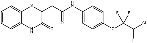 N-[4-(2-chloro-1,1,2-trifluoroethoxy)phenyl]-2-(3-oxo-4H-1,4-benzothiazin-2-yl)acetamide Structural