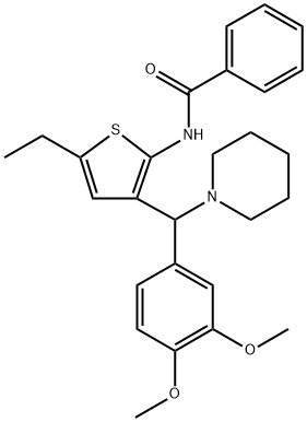 N-[3-[(3,4-dimethoxyphenyl)-piperidin-1-ylmethyl]-5-ethylthiophen-2-yl]benzamide Structural