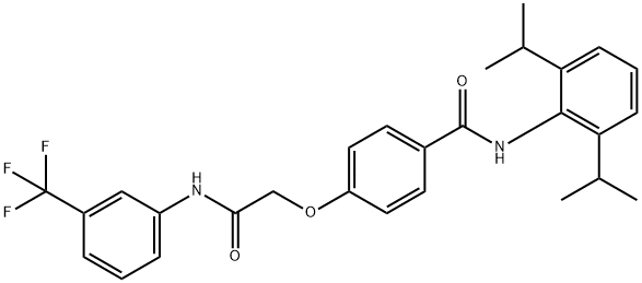 N-[2,6-di(propan-2-yl)phenyl]-4-[2-oxo-2-[3-(trifluoromethyl)anilino]ethoxy]benzamide Structural