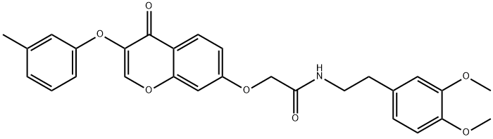 N-[2-(3,4-dimethoxyphenyl)ethyl]-2-[3-(3-methylphenoxy)-4-oxochromen-7-yl]oxyacetamide Structural