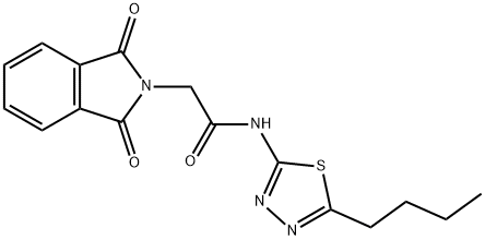 N-(5-butyl-1,3,4-thiadiazol-2-yl)-2-(1,3-dioxoisoindol-2-yl)acetamide Structural