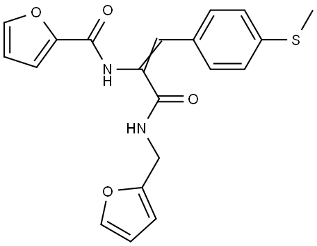 N-[(E)-3-(furan-2-ylmethylamino)-1-(4-methylsulfanylphenyl)-3-oxoprop-1-en-2-yl]furan-2-carboxamide Structural
