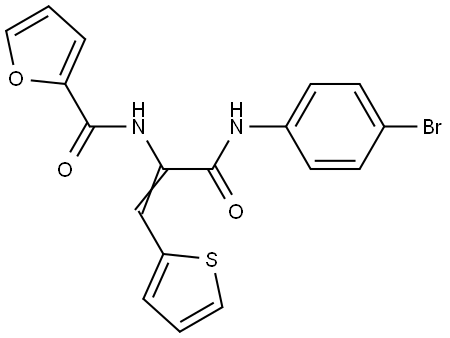 N-[(E)-3-(4-bromoanilino)-3-oxo-1-thiophen-2-ylprop-1-en-2-yl]furan-2-carboxamide Structural