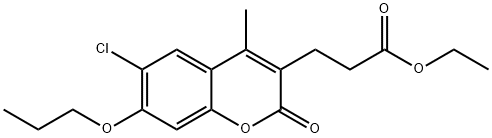 ethyl 3-(6-chloro-4-methyl-2-oxo-7-propoxychromen-3-yl)propanoate Structural