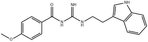 N-[N'-[2-(1H-indol-3-yl)ethyl]carbamimidoyl]-4-methoxybenzamide Structural