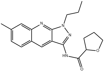 N-(7-methyl-1-propylpyrazolo[3,4-b]quinolin-3-yl)oxolane-2-carboxamide Structural