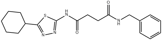 N-benzyl-N'-(5-cyclohexyl-1,3,4-thiadiazol-2-yl)butanediamide Structural