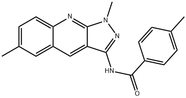 N-(1,6-dimethylpyrazolo[3,4-b]quinolin-3-yl)-4-methylbenzamide Structural