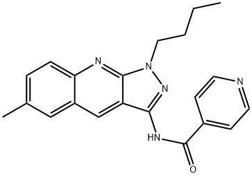 N-(1-butyl-6-methylpyrazolo[3,4-b]quinolin-3-yl)pyridine-4-carboxamide Structural