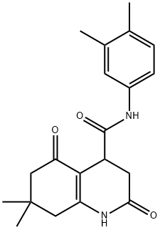 N-(3,4-dimethylphenyl)-7,7-dimethyl-2,5-dioxo-3,4,6,8-tetrahydro-1H-quinoline-4-carboxamide Structural