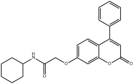 N-cyclohexyl-2-(2-oxo-4-phenylchromen-7-yl)oxyacetamide Structural