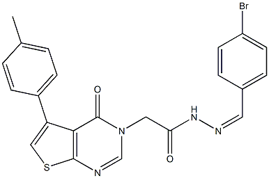 N-[(Z)-(4-bromophenyl)methylideneamino]-2-[5-(4-methylphenyl)-4-oxothieno[2,3-d]pyrimidin-3-yl]acetamide Structural