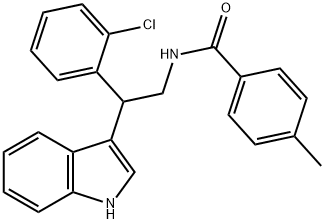 N-[2-(2-chlorophenyl)-2-(1H-indol-3-yl)ethyl]-4-methylbenzamide Structural
