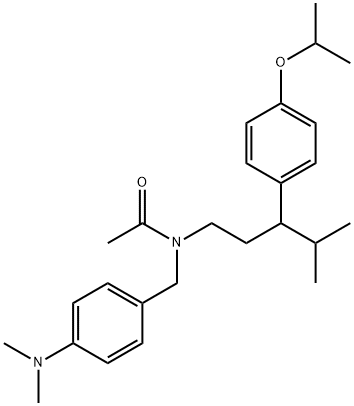 N-[[4-(dimethylamino)phenyl]methyl]-N-[4-methyl-3-(4-propan-2-yloxyphenyl)pentyl]acetamide Structural