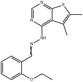 N-[(E)-(2-ethoxyphenyl)methylideneamino]-5,6-dimethylthieno[2,3-d]pyrimidin-4-amine Structural