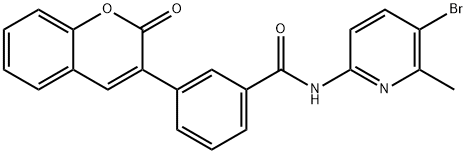 N-(5-bromo-6-methylpyridin-2-yl)-3-(2-oxochromen-3-yl)benzamide Structural