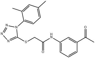 N-(3-acetylphenyl)-2-[1-(2,4-dimethylphenyl)tetrazol-5-yl]sulfanylacetamide Structural