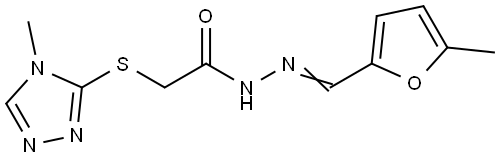 N-[(E)-(5-methylfuran-2-yl)methylideneamino]-2-[(4-methyl-1,2,4-triazol-3-yl)sulfanyl]acetamide Structural