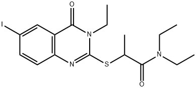 N,N-diethyl-2-(3-ethyl-6-iodo-4-oxoquinazolin-2-yl)sulfanylpropanamide Structural